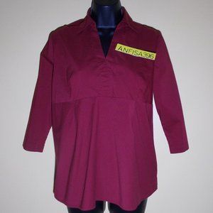 DUO MATERNITY Stretch Blouse Burgundy Color Size SMALL NWOT*HOST PICK*